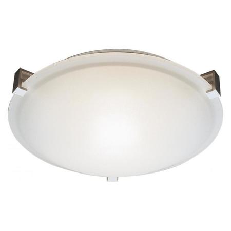 TRANS GLOBE Three Light Brushed Nickel White Frosted Glass Bowl Flush Mount 59007 BN